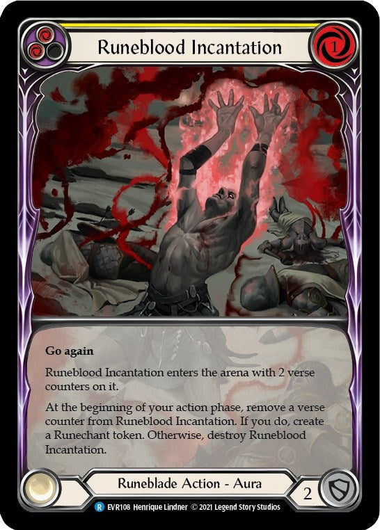 Image for Runeblood Incantation (Yellow) (Extended Art) (EVR108) (Everfest) - Flesh and Blood TCG