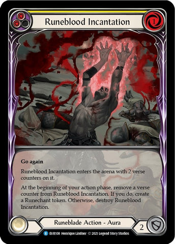 Image for Runeblood Incantation (Yellow) (Extended Art) (EVR108) (Everfest) - Flesh and Blood TCG