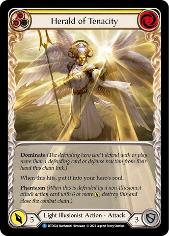 Image for Herald of Tenacity (Yellow) (DTD024) - Flesh and Blood TCG