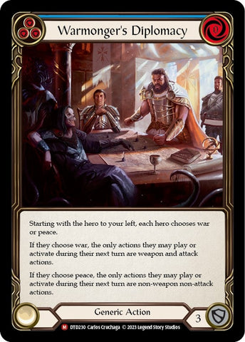 Image for Warmonger's Diplomacy (DTD230) - Flesh and Blood TCG