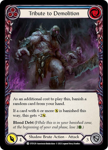 Image for Tribute to Demolition (Blue) (DTD129) - Flesh and Blood TCG
