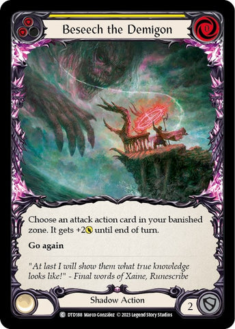 Image for Beseech the Demigon (Yellow) (DTD188) - Flesh and Blood TCG