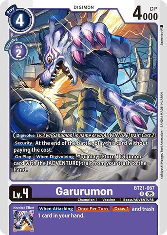 Image for Garurumon (BT21-067 U) (World Convergence) - Digimon Card Game