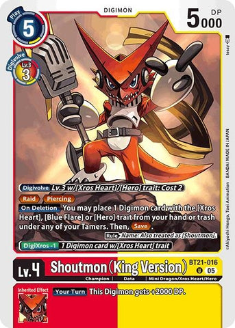 Image for Shoutmon (King Version) (BT21-016 U) (World Convergence) - Digimon Card Game