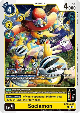 Image for Sociamon (BT21-043 C) (World Convergence) - Digimon Card Game