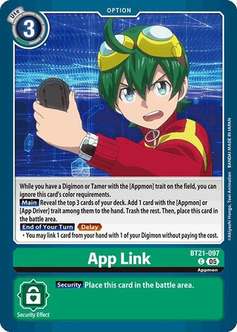 Image for App Link (BT21-097 C) (World Convergence) - Digimon Card Game
