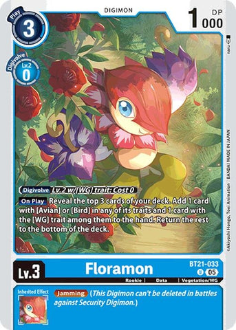 Image for Floramon (BT21-033 U) (World Convergence) - Digimon Card Game