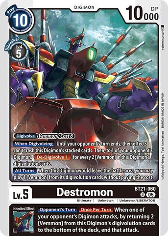 Image for Destromon (BT21-060 U) (World Convergence) - Digimon Card Game