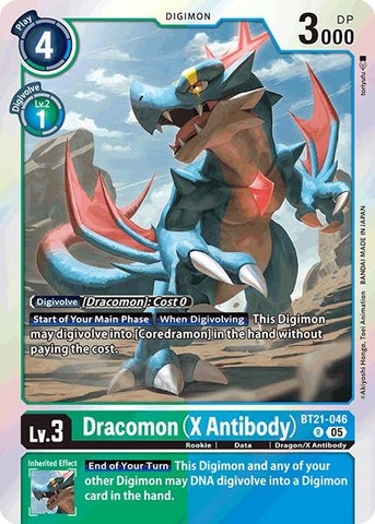 Image for Dracomon (X Antibody) (BT21-046 R) (World Convergence) - Digimon Card Game