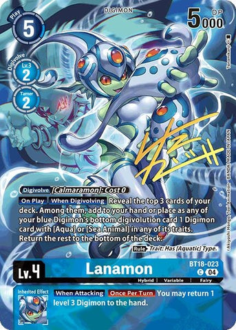 Image for Lanamon (Signed) (BT18-023 C) (World Convergence) - Digimon Card Game