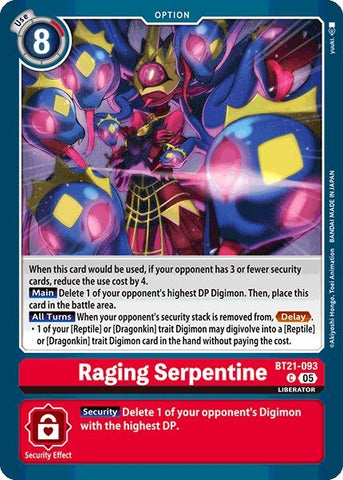 Image for Raging Serpentine (BT21-093 C) (World Convergence) - Digimon Card Game