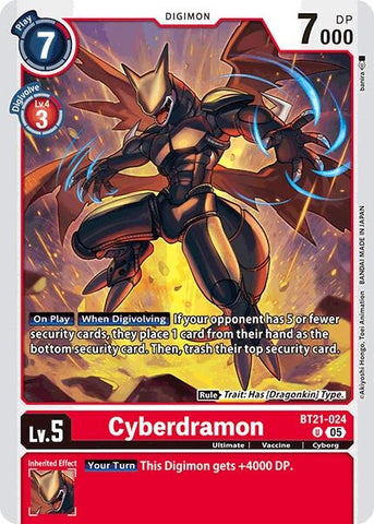 Image for Cyberdramon (BT21-024 U) (World Convergence) - Digimon Card Game
