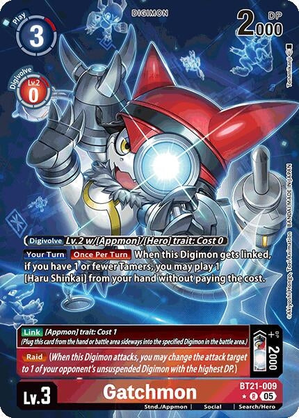 Image for Gatchmon (Alternate Art) (BT21-009 R) (World Convergence) - Digimon Card Game