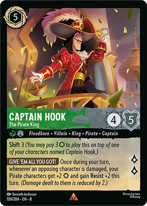 Image for Captain Hook - The Pirate King (109/204) (Reign of Jafar) - Disney Lorcana