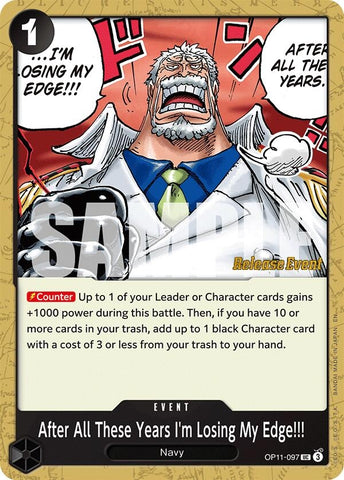 Image for After All These Years I'm Losing My Edge!!! (OP11-097) (A Fist of Divine Speed Release Event Cards) - One Piece Card Game