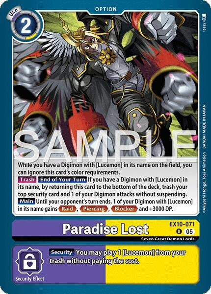 Image for Paradise Lost (EX10-071 U) (Sinister Order) - Digimon Card Game