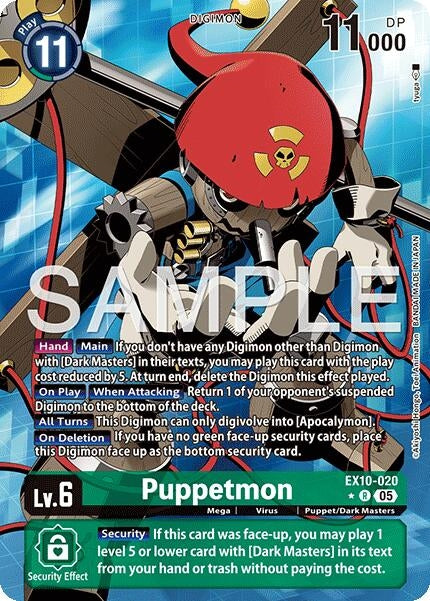 Image for Puppetmon (Alternate Art) (EX10-020 R) (Sinister Order) - Digimon Card Game