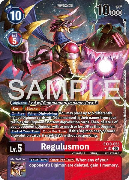 Image for Regulusmon (Alternate Art) (EX10-053 SR) (Sinister Order) - Digimon Card Game