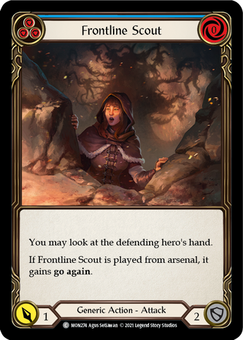 Frontline Scout (Blue) [MON274-RF] (Monarch) 1st Edition Rainbow Foil