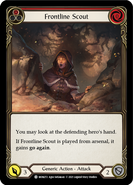 Frontline Scout (Red) [MON272-RF] (Monarch) 1st Edition Rainbow Foil