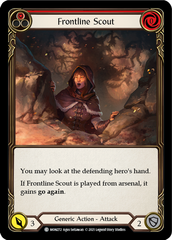 Frontline Scout (Red) [MON272-RF] (Monarch) 1st Edition Rainbow Foil