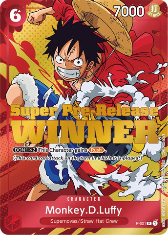 Monkey.D.Luffy (Super Pre-Release) (P-001) [Winner] [One Piece Promotion Cards]