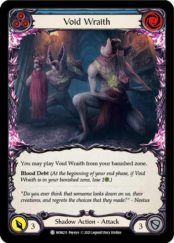 Void Wraith (Blue) [MON211-RF] (Monarch) 1st Edition Rainbow Foil