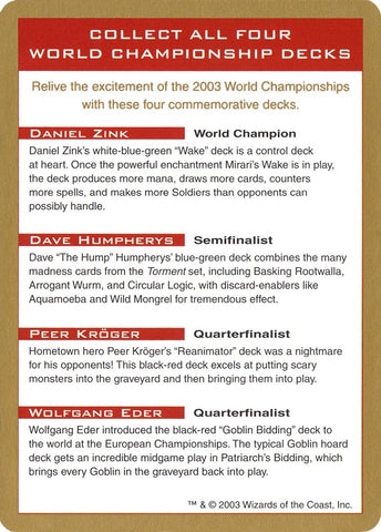 2003 World Championships Ad [World Championship Decks 2003]