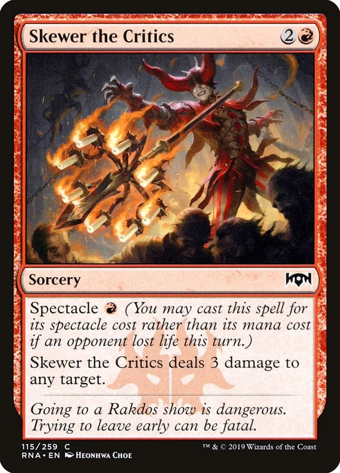 Image for Skewer the Critics (115) [Ravnica Allegiance] (RNA) - Magic: The Gathering
