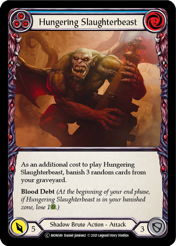 Hungering Slaughterbeast (Blue) [U-MON149-RF] (Monarch Unlimited)  Unlimited Rainbow Foil