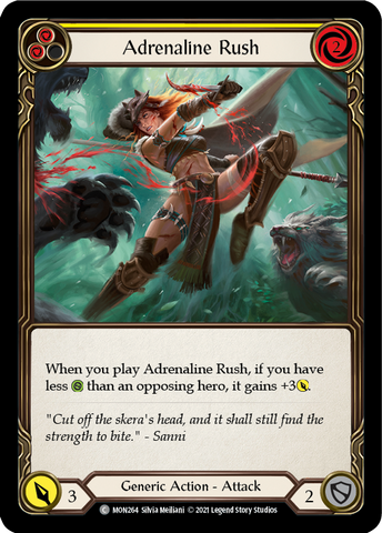 Adrenaline Rush (Yellow) [MON264-RF] (Monarch) 1st Edition Rainbow Foil