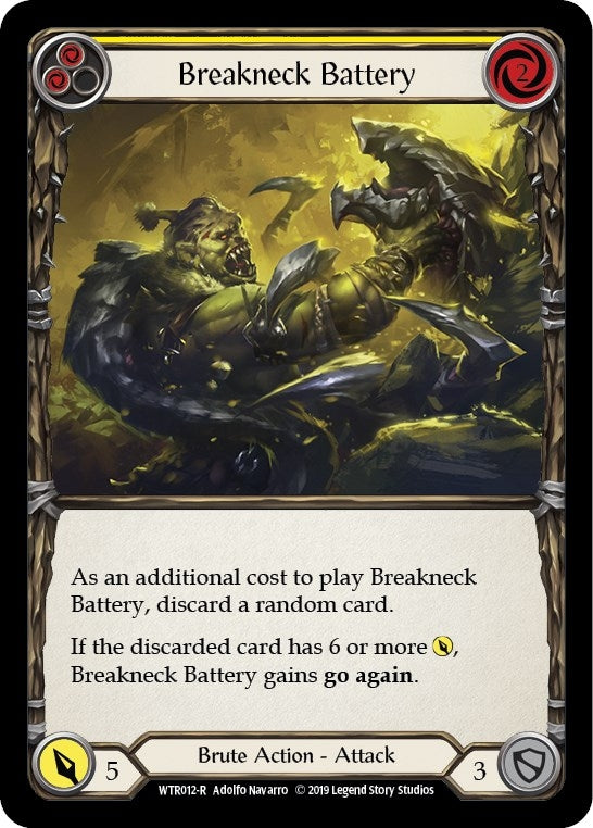 Image for Breakneck Battery (Yellow) (WTR012) - Flesh and Blood TCG