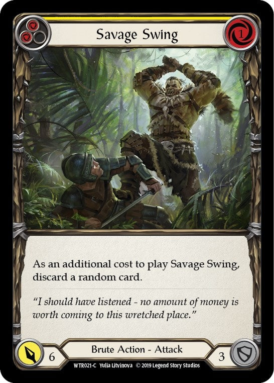 Image for Savage Swing (Yellow) (WTR021) - Flesh and Blood TCG