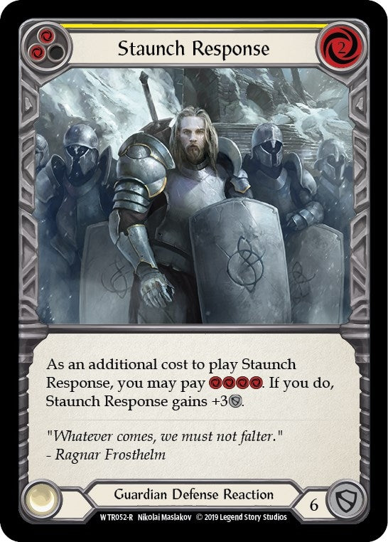Image for Staunch Response (Yellow) (WTR052) - Flesh and Blood TCG