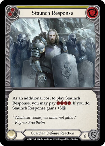 Image for Staunch Response (Yellow) (WTR052) - Flesh and Blood TCG