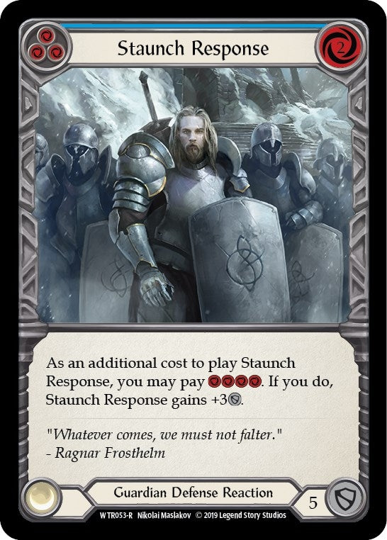 Image for Staunch Response (Blue) (WTR053) - Flesh and Blood TCG