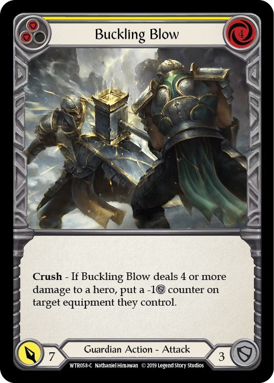 Image for Buckling Blow (Yellow) (WTR058) - Flesh and Blood TCG