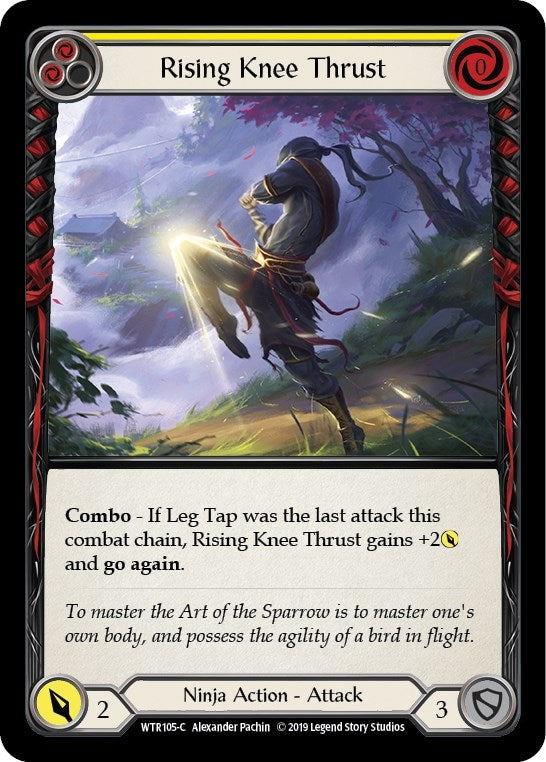 Image for Rising Knee Thrust (Yellow) (WTR105) - Flesh and Blood TCG