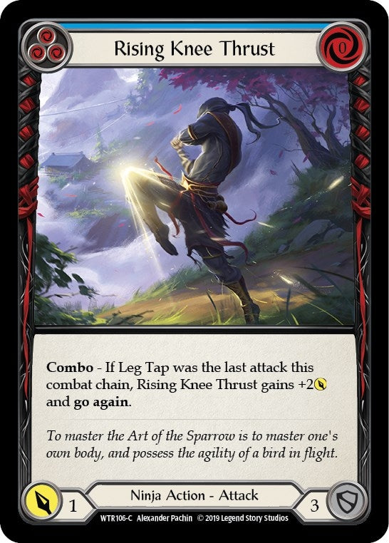 Image for Rising Knee Thrust (Blue) (WTR106) - Flesh and Blood TCG