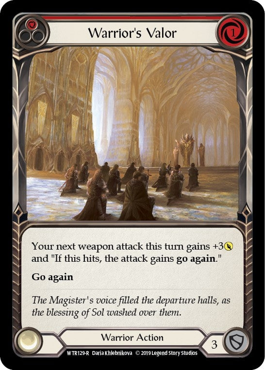 Image for Warrior's Valor (Red) (WTR129) - Flesh and Blood TCG