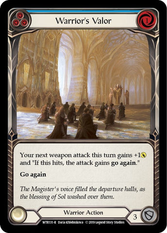 Image for Warrior's Valor (Blue) (WTR131) - Flesh and Blood TCG
