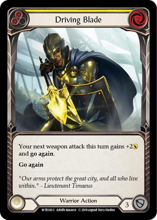Image for Driving Blade (Yellow) (WTR145) - Flesh and Blood TCG