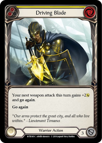 Image for Driving Blade (Yellow) (WTR145) - Flesh and Blood TCG