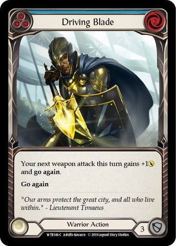 Image for Driving Blade (Blue) (WTR146) - Flesh and Blood TCG
