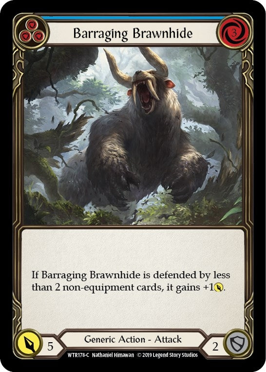 Image for Barraging Brawnhide (Blue) (WTR178) - Flesh and Blood TCG