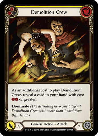 Image for Demolition Crew (Yellow) (WTR180) - Flesh and Blood TCG