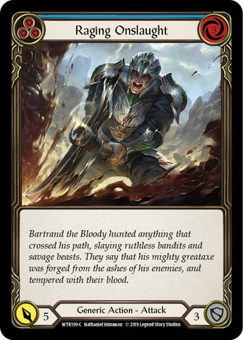 Image for Raging Onslaught (Blue) (WTR190) - Flesh and Blood TCG