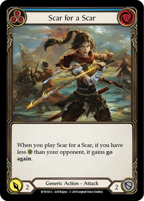 Image for Scar for a Scar (Blue) (WTR193) - Flesh and Blood TCG