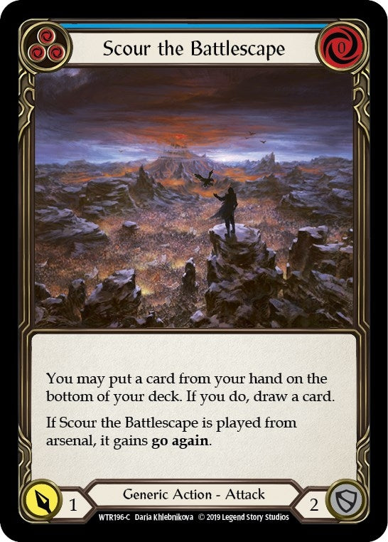 Image for Scour the Battlescape (Blue) (WTR196) - Flesh and Blood TCG