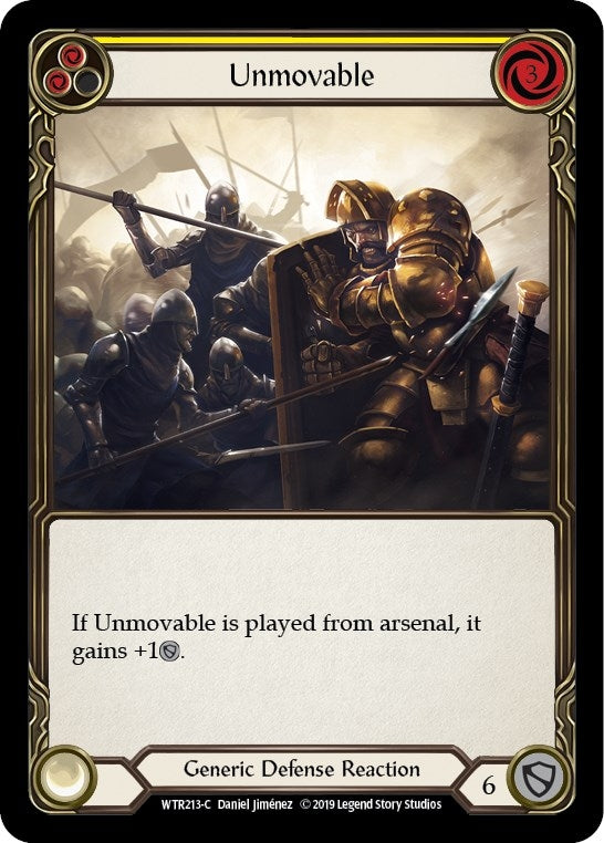 Image for Unmovable (Yellow) (WTR213) - Flesh and Blood TCG